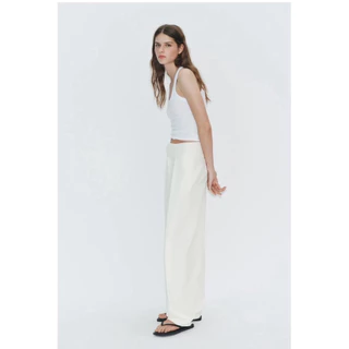 ZARA Balloon Trouers กางเกงผ้าคอตตอน เอวสูง (เหนือสะดือ) ผ้ายืด งานแท้