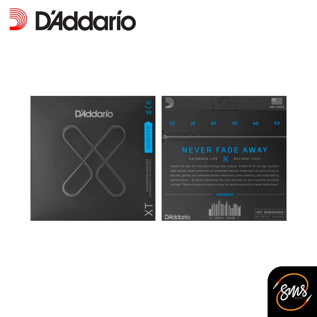 สายกีตาร์โปร่งเคลือบกันสนิม D'addario XT Phosphor Bronze