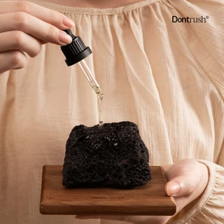 Dontrush หินหอมภูเขาไฟบนถาดไม้สักพร้อมนํ้ามันหอมระเหย - "ELEMENT" LAVA STONE WITH ESSENTIAL OIL