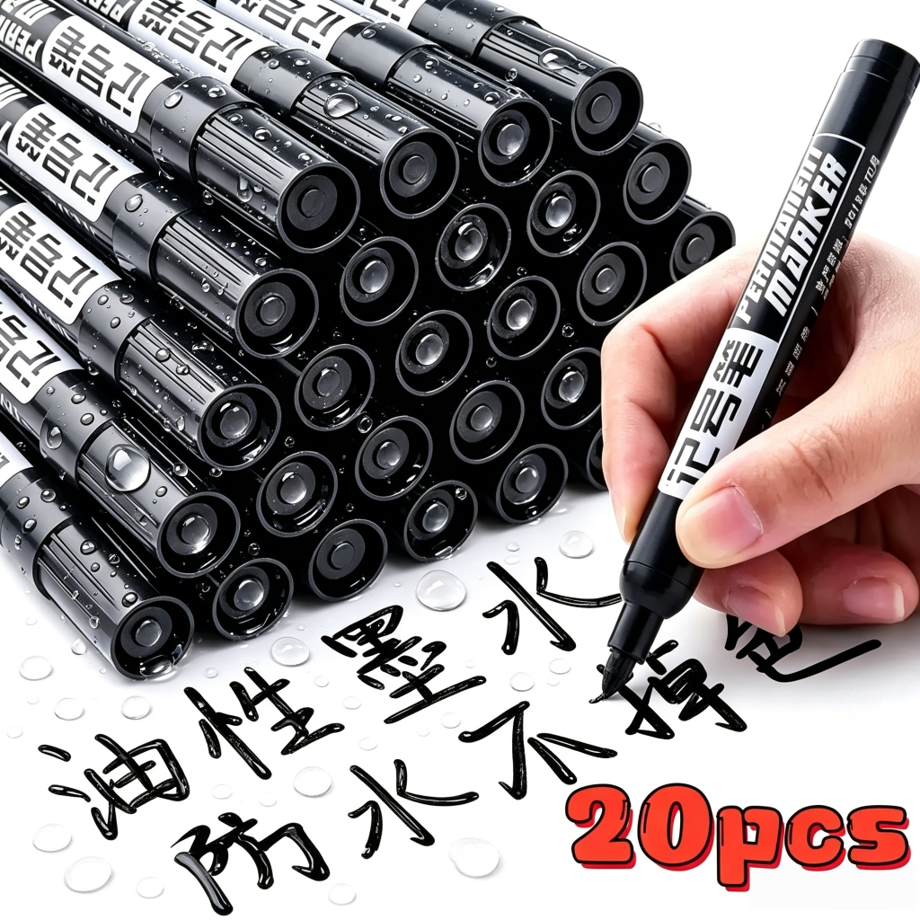 พร้อมส่งไทย ปากกามาร์คเกอร์อเนกประสงค์ หัวเดียว 2มม 10/20 ชิ้น 3 สี แห้งเร็ว กันน้ำ เขียนกล่องไปรษณีย์ แก้ว หนังได้