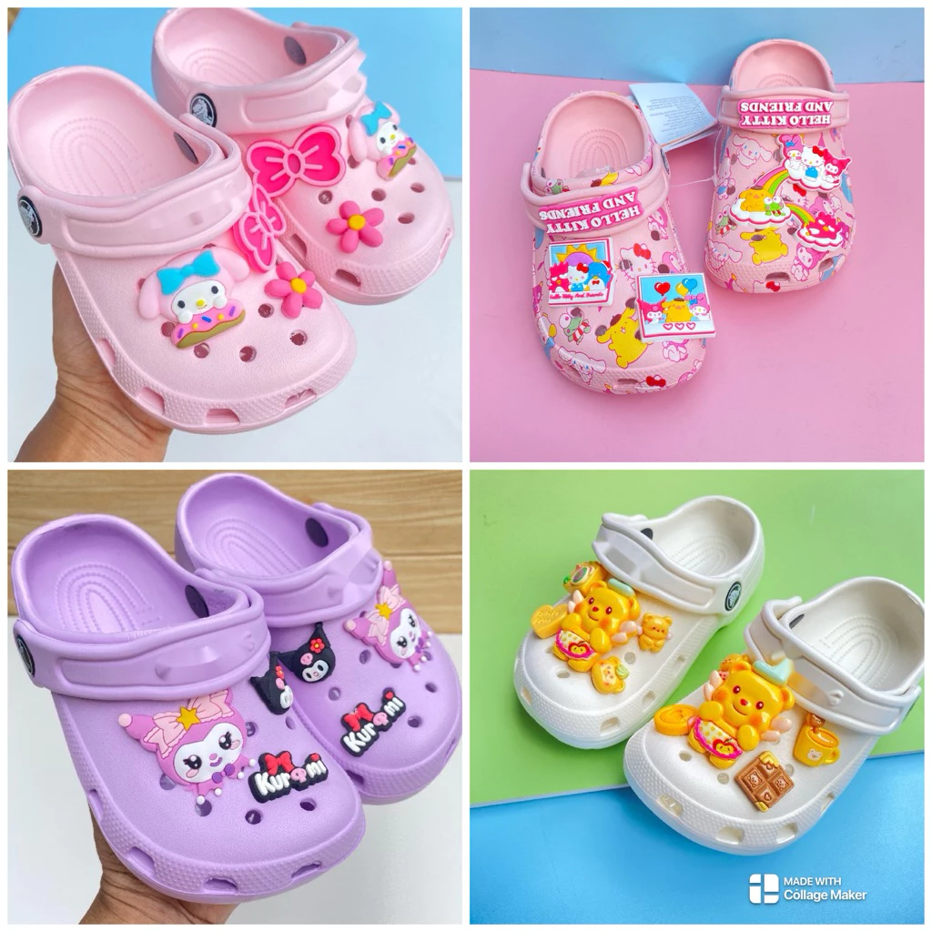 รองเท้า crocs เด็ก_รองเท้าหัวโตเด็กผู้หญิงน้ำหนักเบาสวมใส่ง่าย