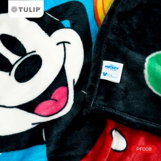 Tulip Fleece 60x80 นิ้ว ลาย PF008 มิกกี้เมาส์ Mickey Mouse ลิขสิทธิ์แท้ดิสนีย์ Disney ผ้าห่มฟลีซขนาดใหญ่ 5 ฟุต