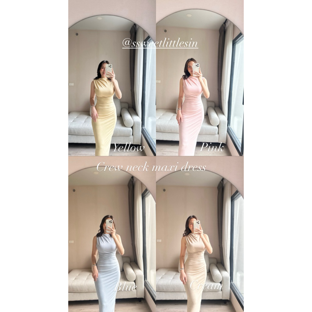 Crew neck maxi dress 650 บาท เดรสยาว