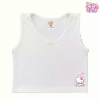 เสื้อซับในครึ่งตัว สายเดี่ยว/สายกล้าม สีขาว ซับ2ชั้น ลายการ์ซานริโอ้ เหมาะสำหรับเด็ก3-12ขวบ ผ้านุ่มใส่สบายไม่ระคายเคือง