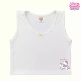 เสื้อซับในครึ่งตัว สายเดี่ยว/สายกล้าม สีขาว ซับ2ชั้น ลายการ์ซานริโอ้ เหมาะสำหรับเด็ก3-12ขวบ ผ้านุ่มใส่สบายไม่ระคายเคือง