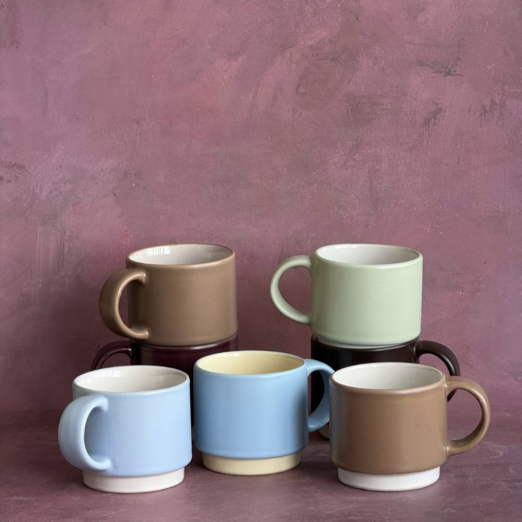 แก้วมัคสีทูโทน Mug Ceramic แก้วความจุ 300 ml สีน่ารักๆ เข้าไมโครเวฟได้ - AT1CERAMIC