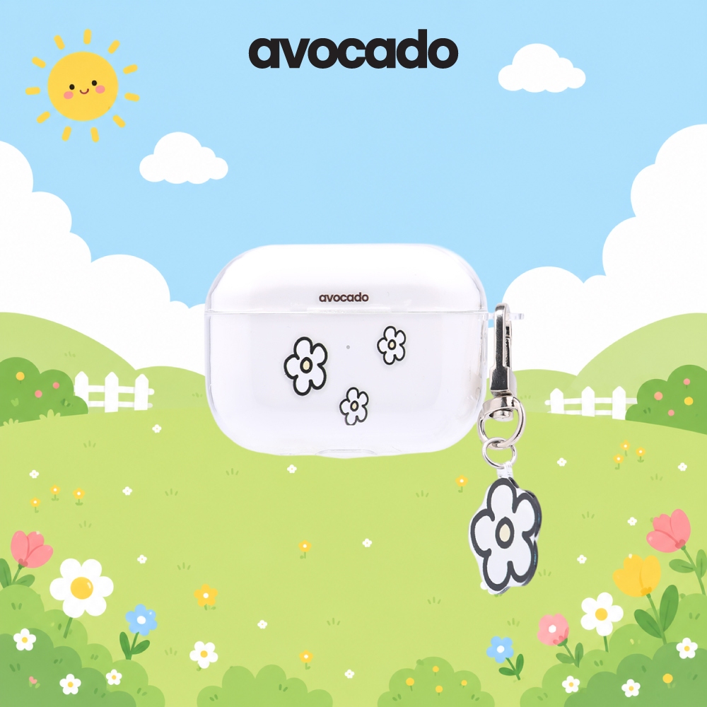 Avocado รุ่น Snow Blossom (พวงกุญแจ Snow Blossom) เคสสำหรับ AirPods 3 / 4 / Pro