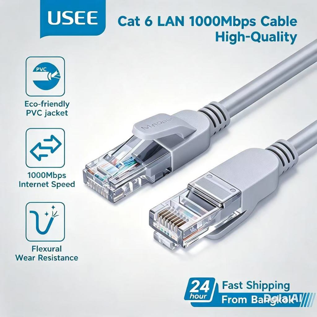 USEE สายแลนNW10ขนาด1M/2M/3M/5M/10M/15M/20M สายแลนคุณภาพสูงสำเร็จรูป