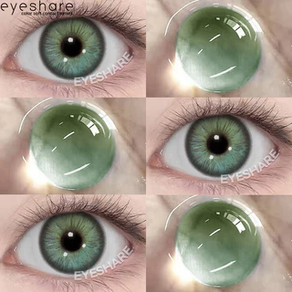 {COD}-Eyeshare Nicosia Blue คอนแทคเลนส์ คอนแทคเลนส์สีตา 14.2 มม. คู่หนึ่งใช้ได้นานหนึ่งปี จัดส่งฟรี