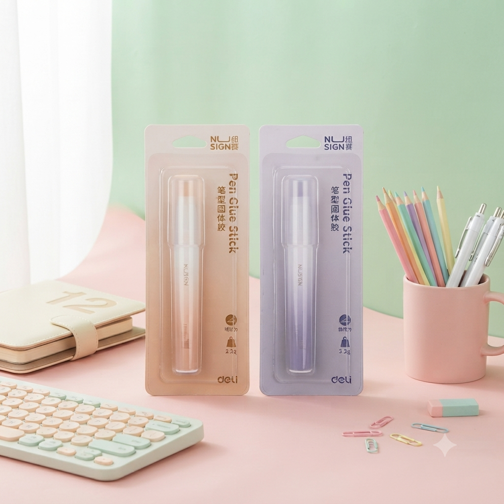 กาวแท่งปากกา Deli NUSIGN Pen Glue Stick มีให้เลือก 2 สี