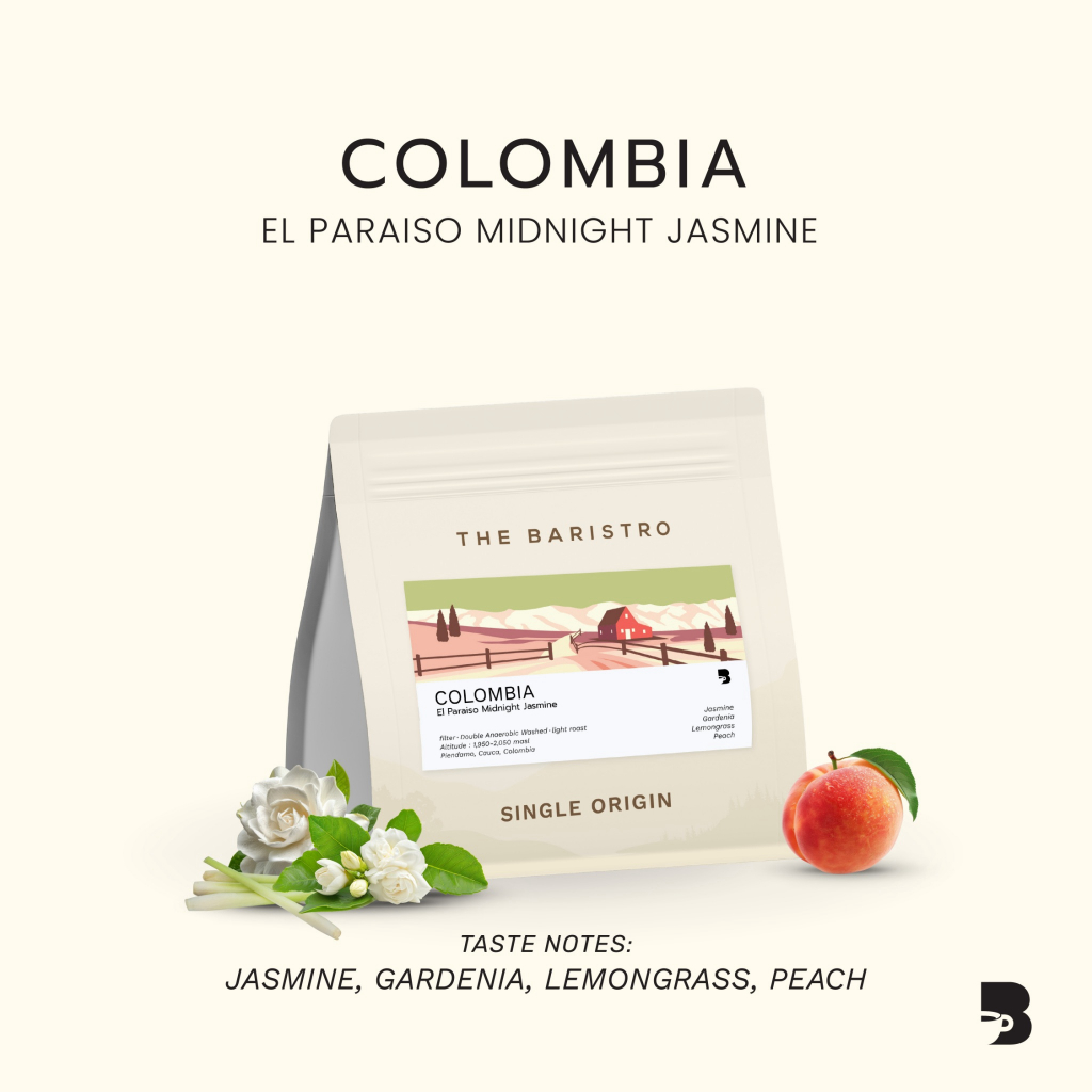 เมล็ดกาแฟ คั่วอ่อน - Colombia El Paraiso Midnight Jasmine