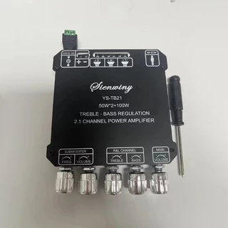SIENWINY แอมป์จิ๋ว YS-TB21 แอมจิ๋ว บลูทู ธ 5.0 ซับวูฟเฟอร์เครื่องขยายเสียง กำลังขับ 2*50W+100W ซิฟ TPA3116D2