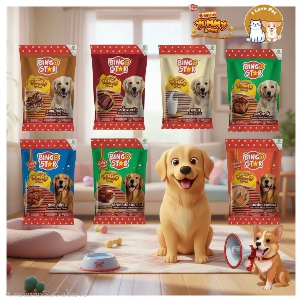Bingo Star Yummy Stick บิงโกสตาร์ยัมมี่สติ๊ก ขนมสุนัข ขนาด 500 กรัม