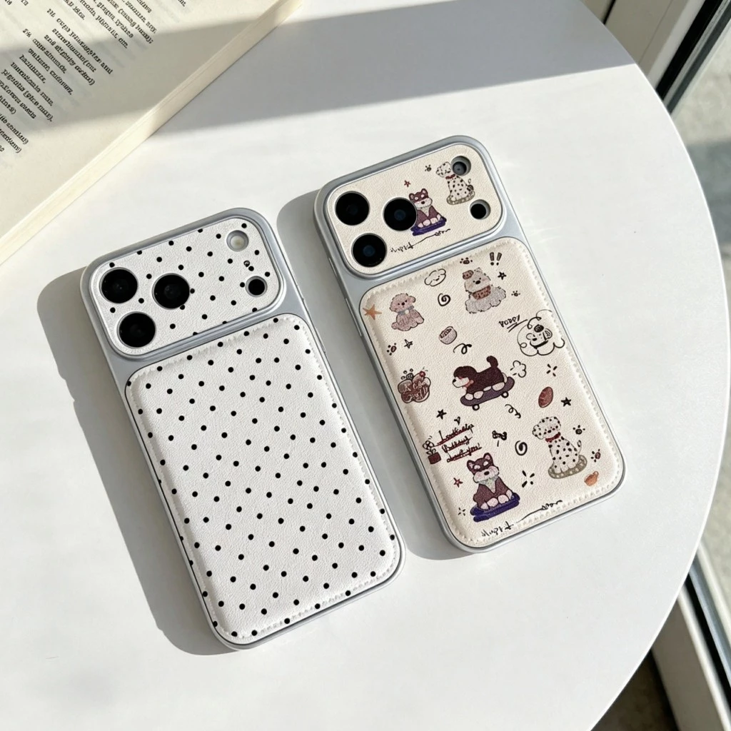 เคสหนังสกรีนลายการ์ตูนกันกล้องสำหรับไอโฟน17/pro/max for iPhone 16/pro/max 15/pro/max 14/pro/max 16plus 15plus 14plus i17