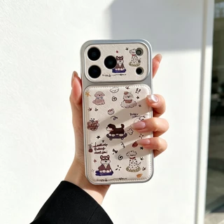 เคสหนังสกรีนลายการ์ตูนกันกล้องสำหรับไอโฟน17/pro/max for iPhone 16/pro/max 15/pro/max 14/pro/max 16plus 15plus 14plus i17