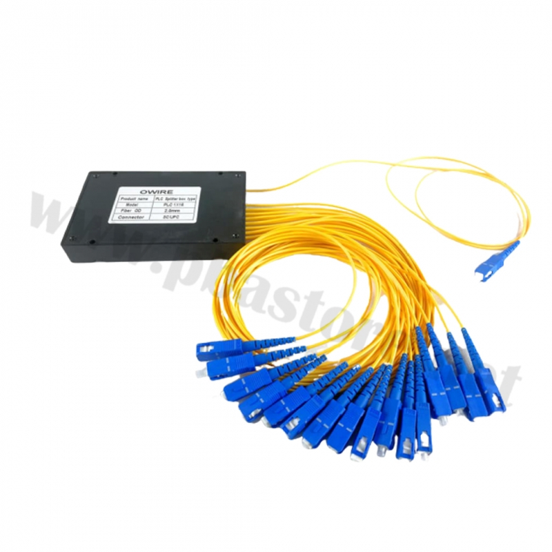 SPLITTER FIBER OPTIC (Plc Splitter) SC/UPC น้ำเงิน 1ออก16 (แบบสาย)