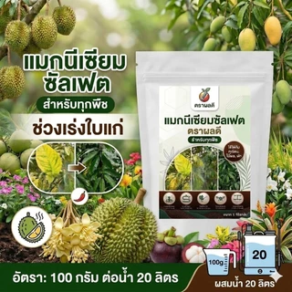 [ส่งฟรีร้านโค้ดคุ้ม] แมกนีเซียมซัลเฟต ดีเกลือฝรั่ง (ขนาด 1kg/3kg/5kg) ปุ๋ยทุเรียน เร่งใบเขียวเข้ม ใบแก่ไว ทุกพืช