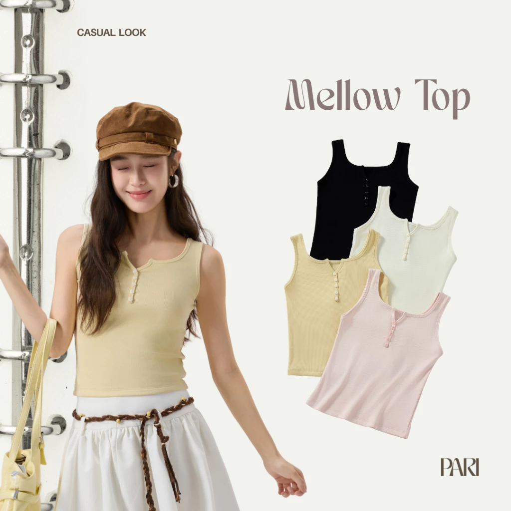 PARI เสื้อกล้าม รุ่น Mellow Top รหัส PARI2634 ขนาดFREESIZE รอบอก28-34 นิ้ว