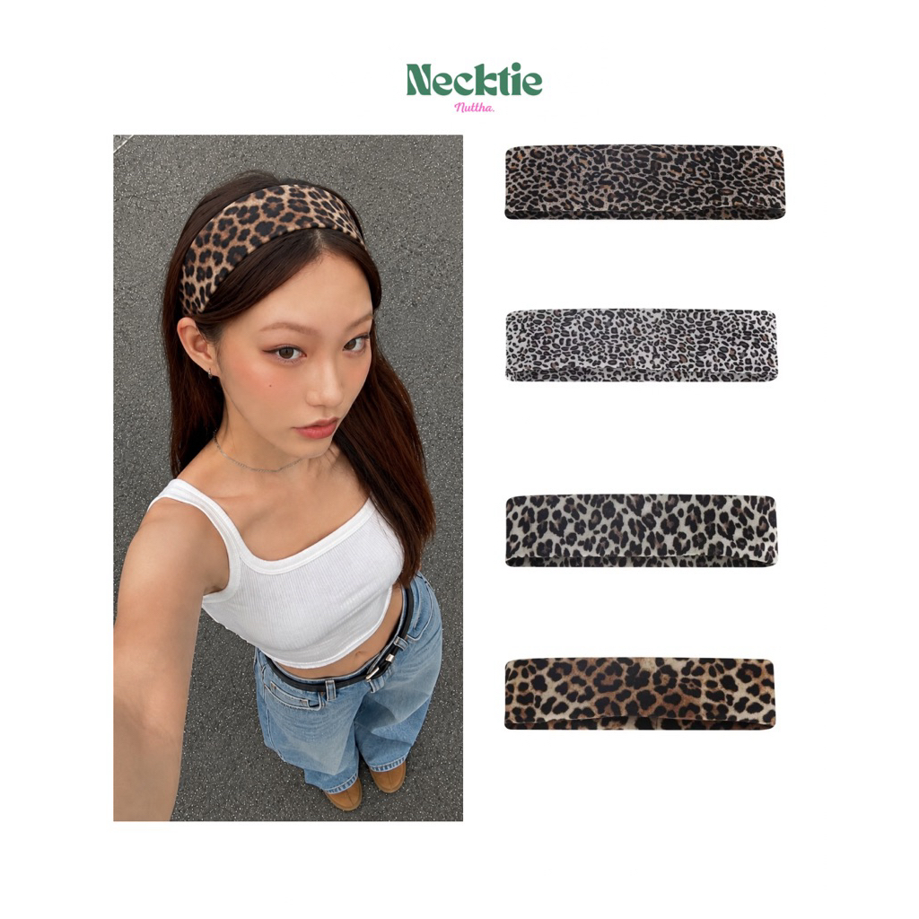 Leopard Print Headband ลายเสือ - พร้อมส่ง  ผ้าคาดผม ใส่สบาย (กทม มีส่งด่วน )