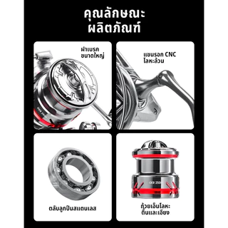 รอกสปินนิ่ง รอกตกปลา OER รอกสปิน อลูมิเนียม น้ําหนักเบา 5.2:1 รอกตกปลาอลูมิเนียม Spinning Reel OER2500
