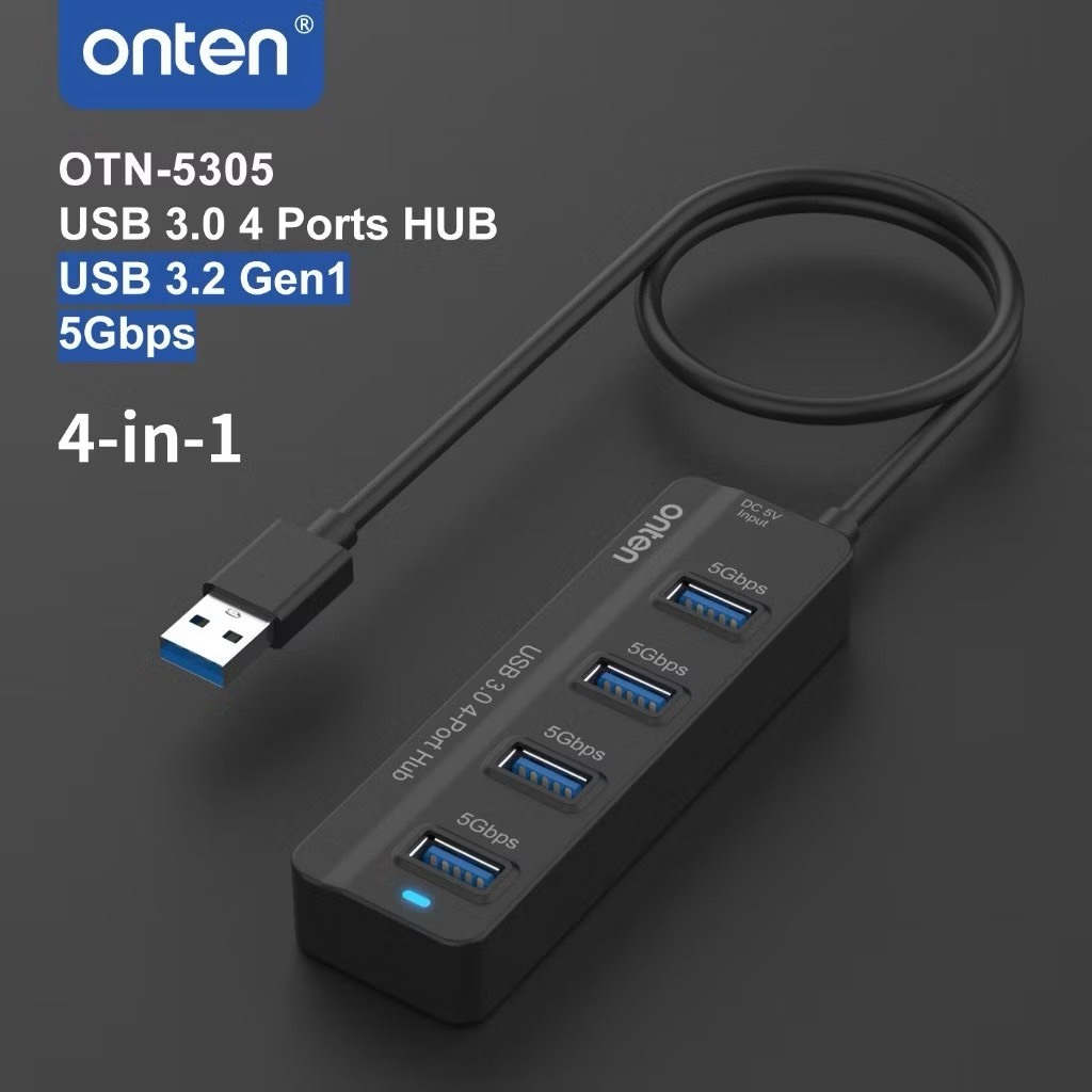 OTN-5305 ONTEN USB 3.0 Hub 4 Port ยูเอสบีฮับ 4 ช่อง cable 1m