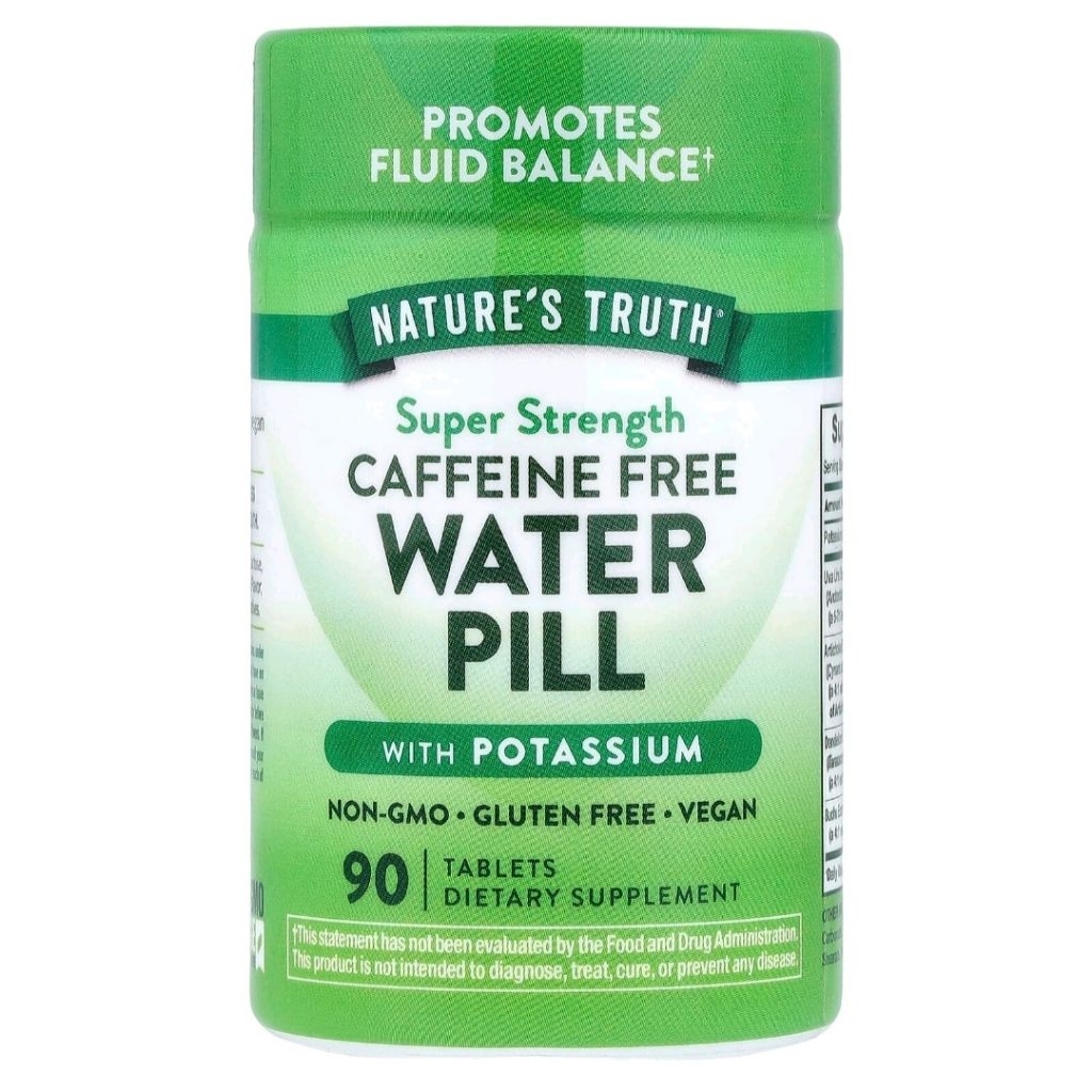 Nature's Truth, Water Pill With Potassium, Caffeine Free, 90 Tablets