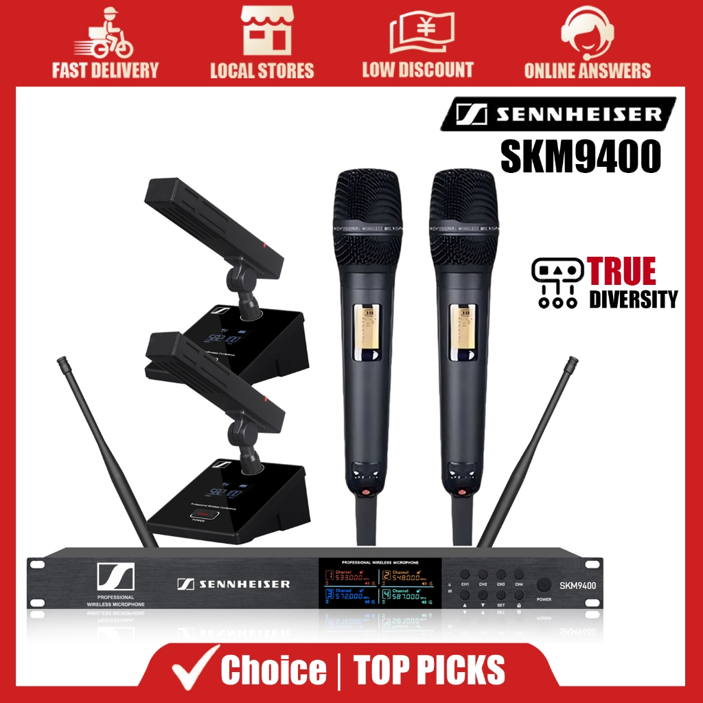 ไมค์ไร้สาย Sennheiser SKM9400 4 ช่อง ผสม 2มือถือ+2คอสั้น UHF ดิจิตอล เบาสะดวก ยืดหยุ่นทุกงาน