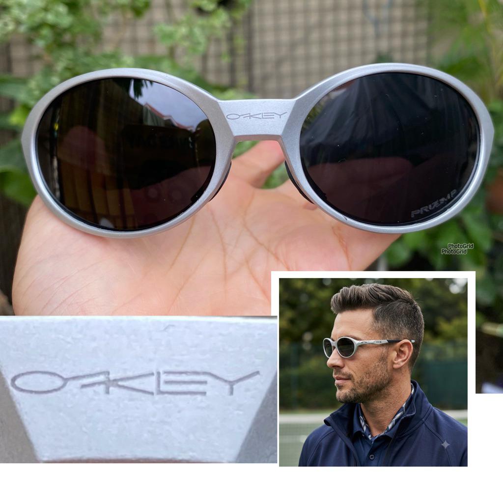 Oakley Eye Jacket Redux Silver Prizm Black Polarized sunglasses.