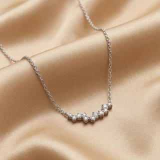iDEAL สร้อยคอเพชร Star smile สร้อยเงิน สร้อยคอแฟชั่น สร้อยคอผู้หญิง สร้อยเงินแท้ สร้อยเพชร