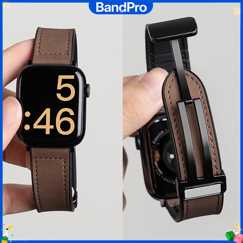 สายหนัง + ซิลิโคนสำหรับ Apple Watch 10 11 42 46 มม. Ultra 2 3 49 มม. 44 มม. 45 มม. สำหรับ iWatch Series 9 8 7 SE 6