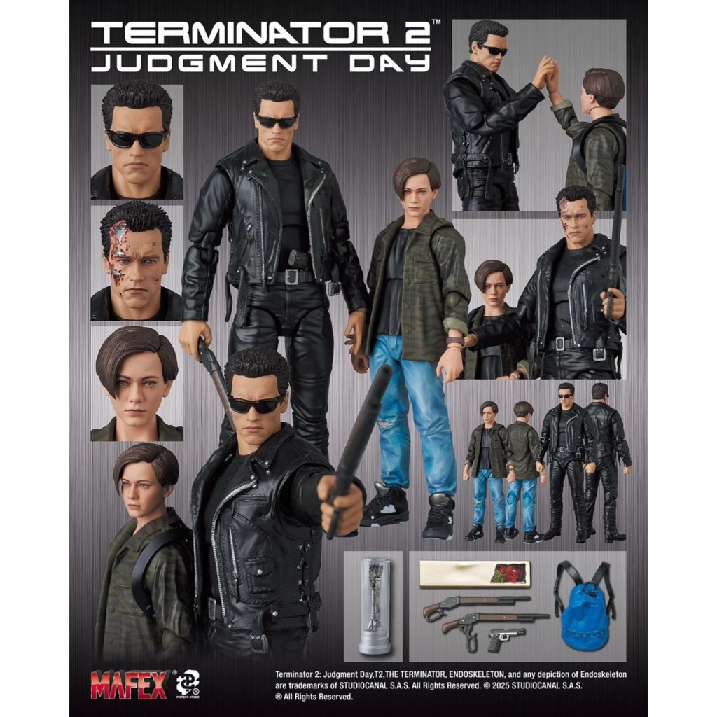 Medicom MAFEX T-800 (T2 Ver.) & John Connor Action Figure (Terminator 2: Judgment Day)