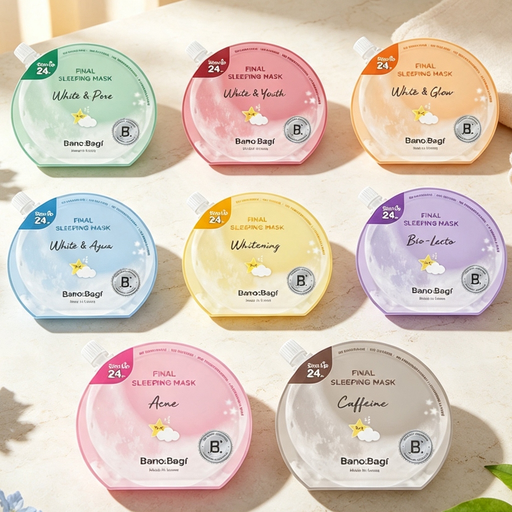 BANOBAGI Final Sleeping Mask - 4 formulas (Whitening, Acne, Bio-Lacto, Caffeine)
