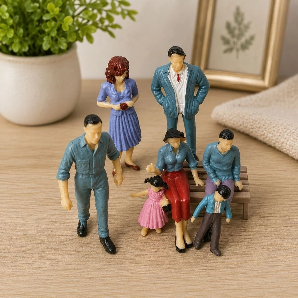 โมเดลคนคละสี-คนขาว ตกแต่งบ้านตุ๊กตา บ้านสวนถาด ขวดโหล พร็อพถ่ายรูป Diorama งานสถาปัตยกรรม