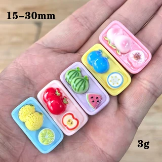 J482A จานสลัดผลไม้เรซิ่นจิ๋วจำลองดีไอวาย 10 ชิ้น