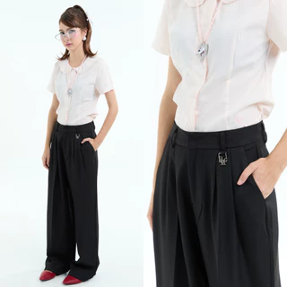 Bemingpants095(XS–5XL) - BEMING Trousers - กางเกงขายาวทรงขากว้างเอวสูงแมตช์ได้ทั้งลุคทำงานและ everydaylook