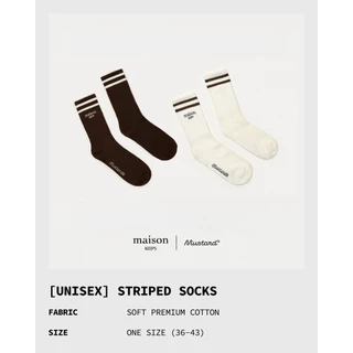 maison KEEPS x Mustard | Striped socks | ทอโลโก้ maison และ Mustard