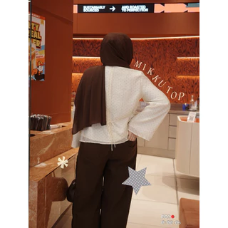 Heartmade-Mikku top🪞🤎(สินค้าพร้อมส่งสีพื้น/ลายจุด(ใหม่)🤏🏻👀