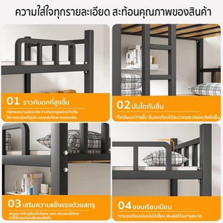 Carpenter เตียงสองชั้นโครงเหล็ก เตียงบน‑ล่าง 3.5 ฟุต แข็งแรง รับน้ำหนักสูง เตียงหอพัก