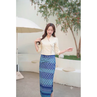 เสื้อผ้าฝ้ายรุ่น ป้ายกระดุม9เม็ดแขน3ส่วน