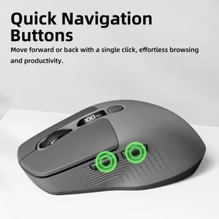 GOOJODOQ M21Pro เมาส์ไร้สาย 2.4Ghz Bluetooth เมาส์บลูทูธ Mouse เงียบ มีปุ่มลัด 3ระดับ Dpi จอแสดงผล