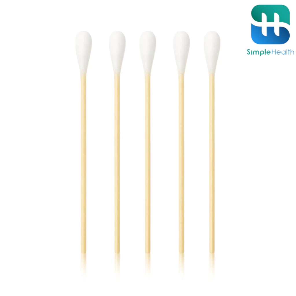 Simple Healthcare ไม้พันสำลีปลอดเชื้อ ไม้พันสำลีก้านไม้ sterile wooden stick ถูกสุขอนามัย
