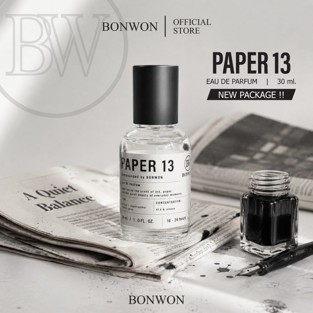 [New Package] น้ำหอม BONWON กลิ่น Paper 13 กลิ่นดัง ยอดนิยม | ขนาด 30 ml.