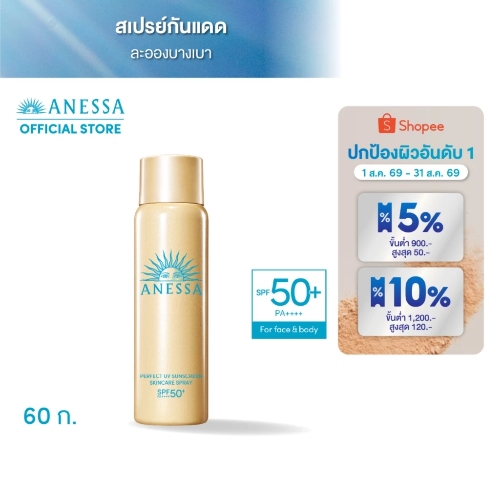 ANESSA อเนสซ่า เพอร์เฟค ยูวี ซันสกรีน สกินแคร์ สเปรย์ NA SPF50+ PA++++ 60 กรัม