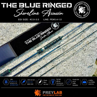 🦑 คันเบ็ดตกหมึก & ปลาชายฝั่ง “The Blue Ringed” จาก PREYLAB 🌊 แบบ 4 ท่อน พกพาสะดวก – ยาว 8.6 ฟุต 🐟