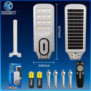 KKSKY ไฟถนนโซล่าเซลล์ LED 2000W 1000W 500W แสงที่แข็งแกร่ง ด้วยรีโมทคอนโทรล ไฟเซ็นเซอร์ Solar Light โคมไฟถนน IP67 กันน้ำ