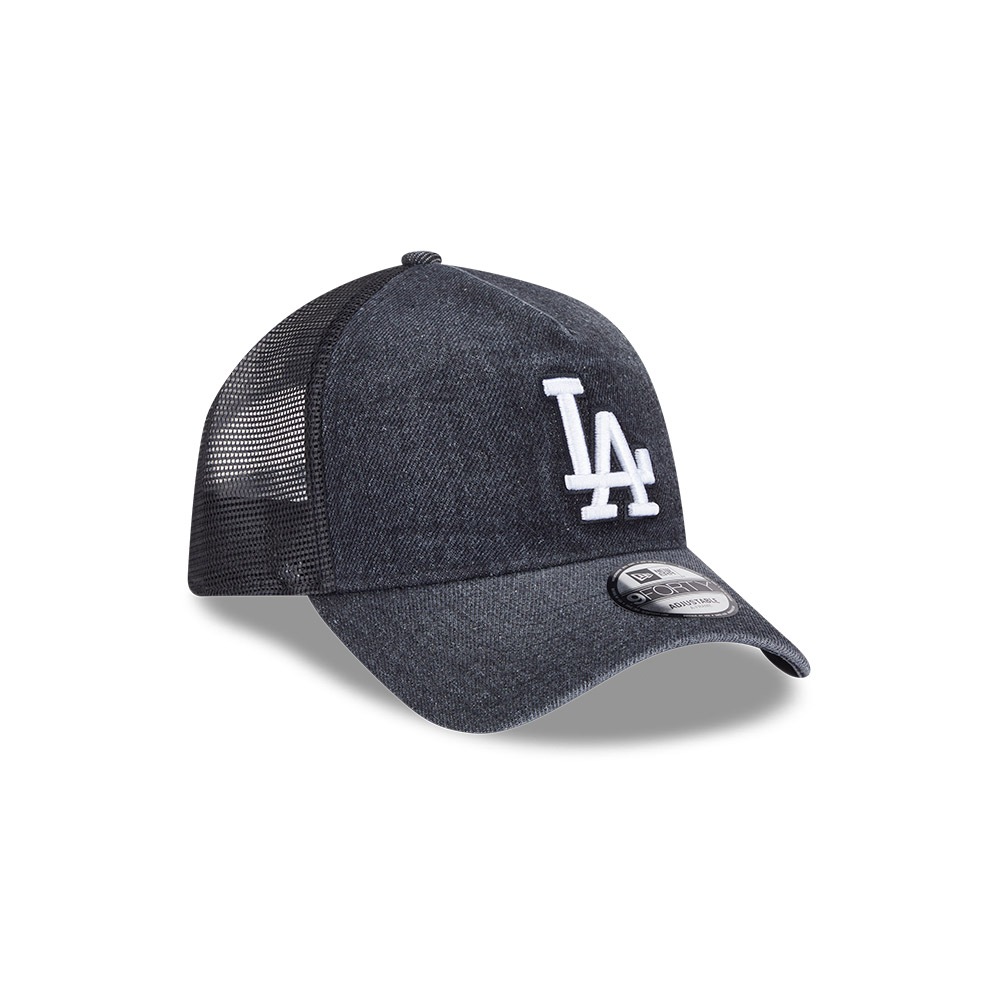New Era قبعة Trucker ‏9Forty ‏Los Angeles Dodgers جينز مغسول — أسود — صورة 3