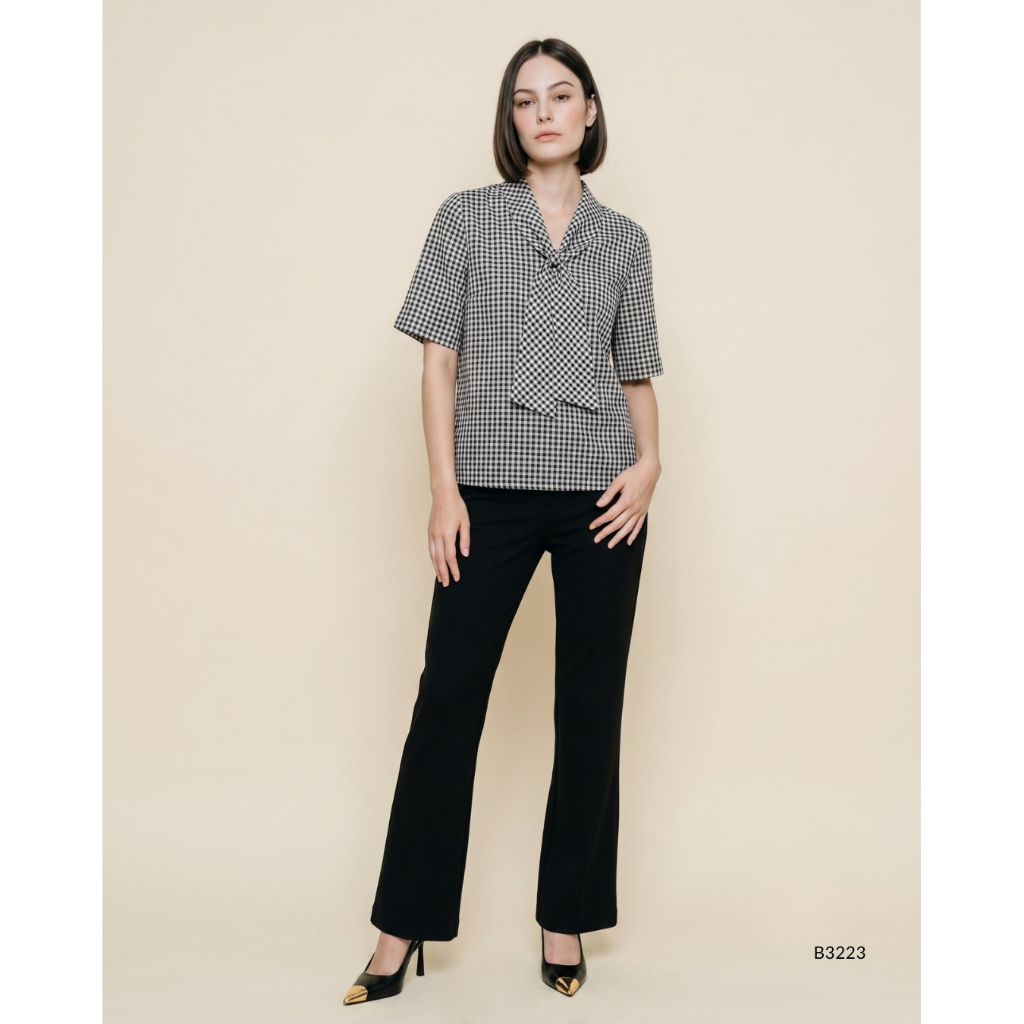 MIKIKO Blouse MI-B3223 ชีฟอง ด๊อบบี้ แขนยาว IGPU26-7 PCE4090
