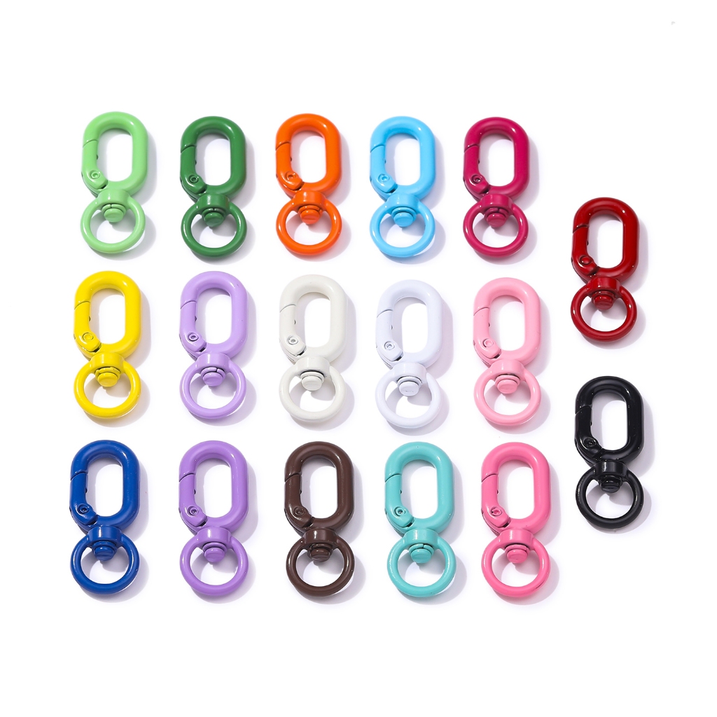 2 ชิ้น พวงกุญแจ U พวงกุญแจตัวยู 16*39mm ตะขอ สีต่างๆ คอหมา สำหรับทำพวงกุญแจ DIY
