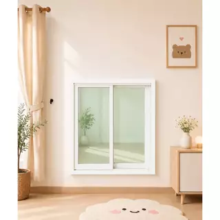 หน้าต่างบานเลื่อน อลูมิเนียม 2 ช่อง สูง 120x100cm.[ทรงสูงใหม่ล่าสุด][ล็อกซ้าย-ขวา][วงกบขอบใหญ่][ถูกสวยดีมีคุณภาพ][ส่งไว]