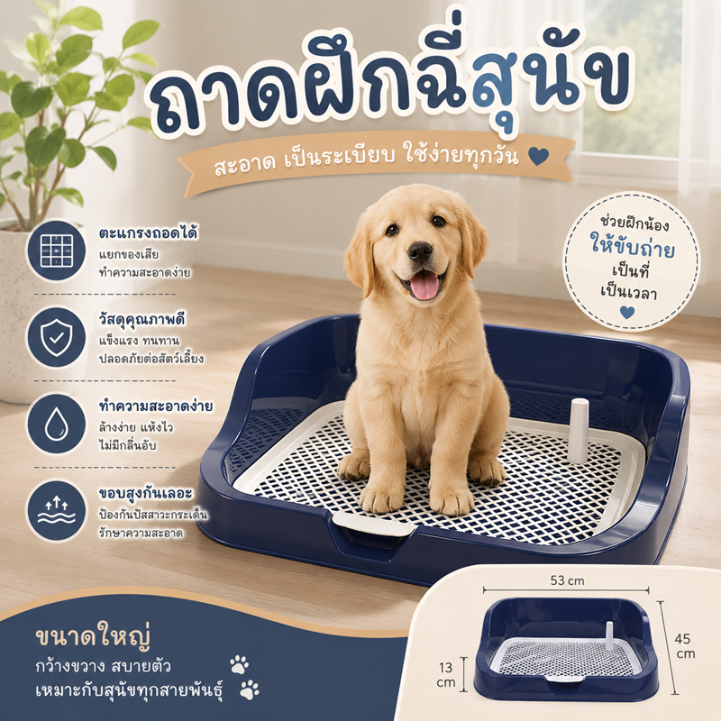 🌵 ถาดรองฉี่สุนัข แผ่นรองขับถ่ายสุนัข ถาดรองซับสุนัข ถาดรองฉี่สุนัข ห้องน้ำสุนัข รุ่นเปิด กระบะรองฉี่ ถาดรองฉี่ 🌵